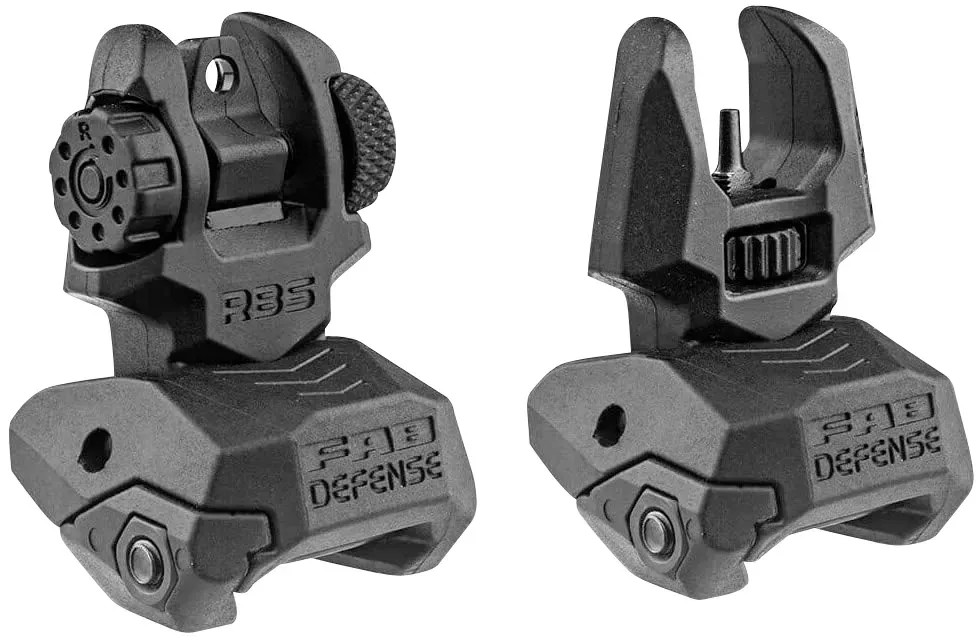 FAB Defense Front/Rear Flip Up SightsFolding Black for AR-15, M4, M16