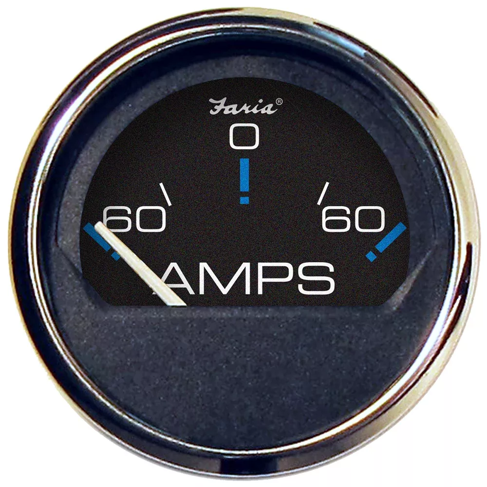 Faria Chesapeake Black 2″ Ammeter Gauge (-60 to +60 AMPS) [13736]