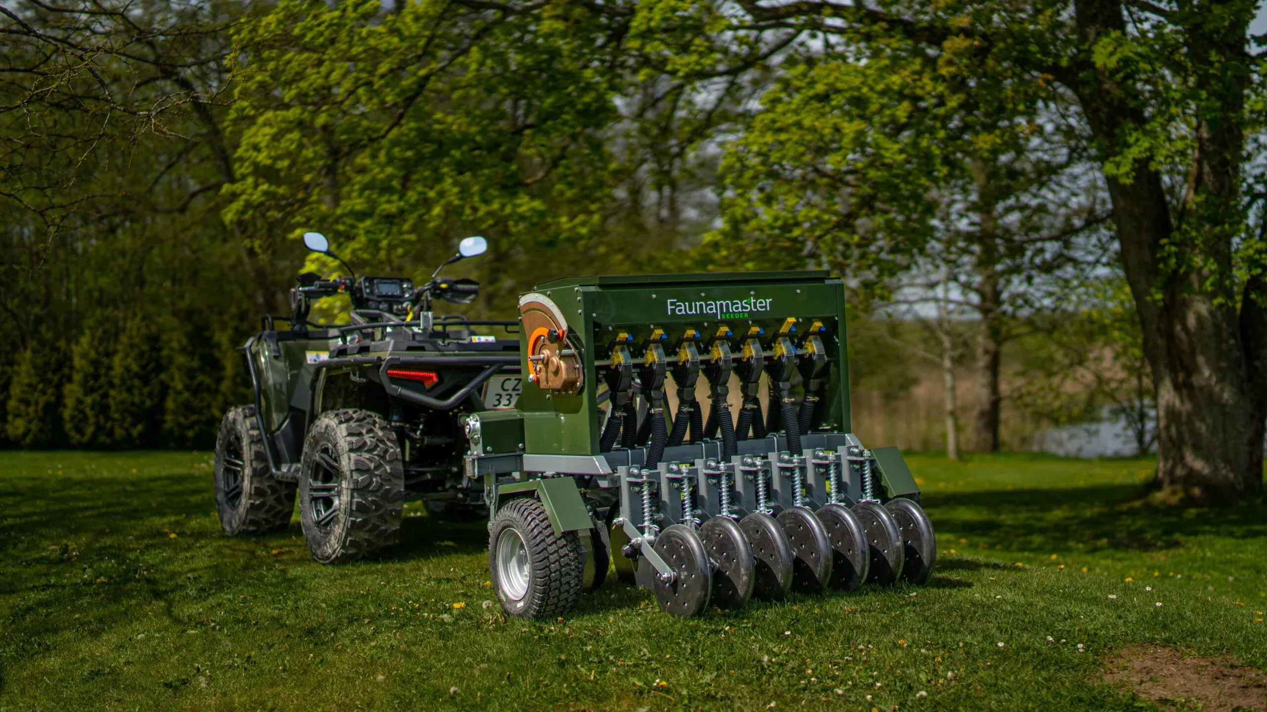 Faunamaster ATV Seeder 105 | Food Plot Drill | Model FM-105 | Working Width 48″ inches (4′ Ft) | Horsepower 20 HP | For ATVs