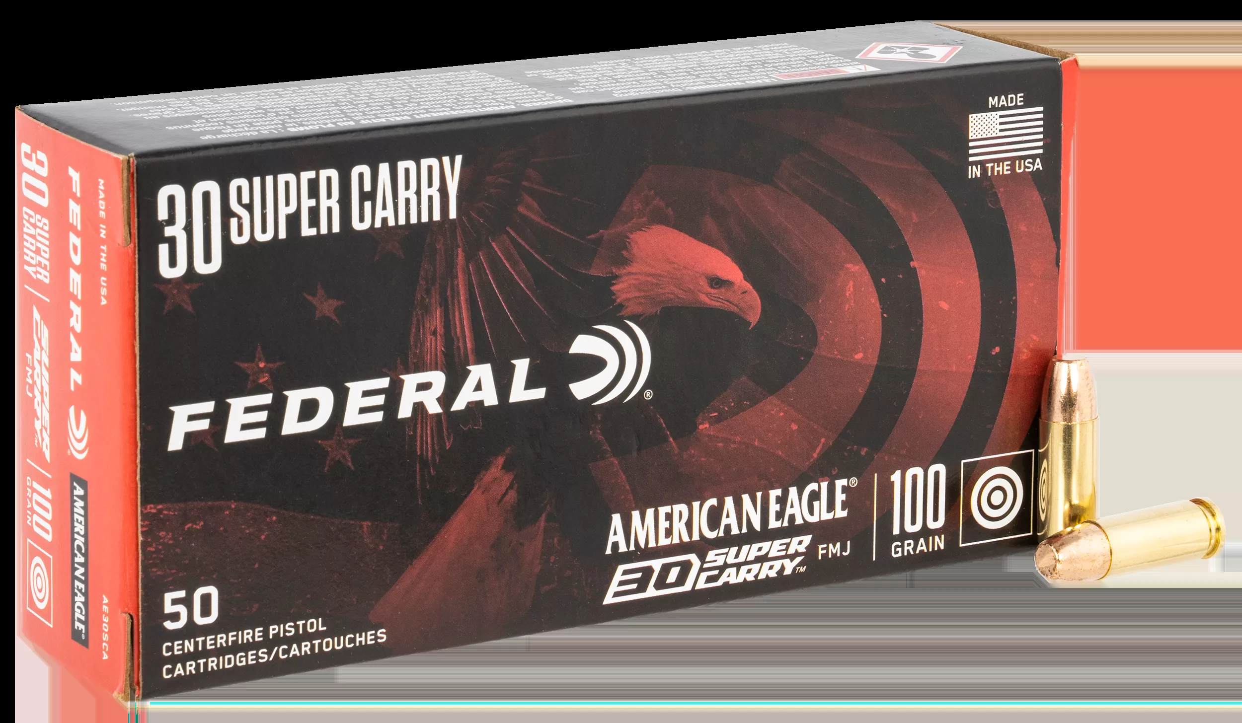 Federal American Eagle 30 Super Carry 100 Gr. Full Metal Jacket 50/Box
