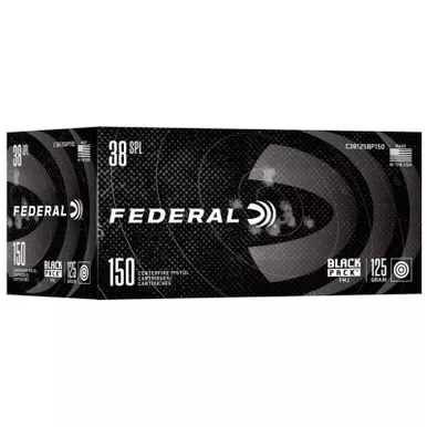 Federal Black Pack .38 Special Ammo 125 Grain Full Metal Jacket 150 Rounds