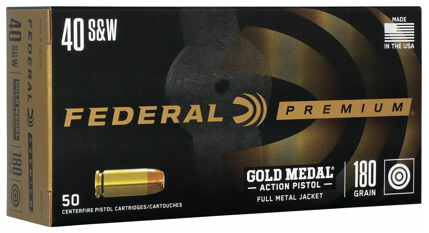 Federal Gold Medal 40 S&W 180 Gr. FMJ 50/Box
