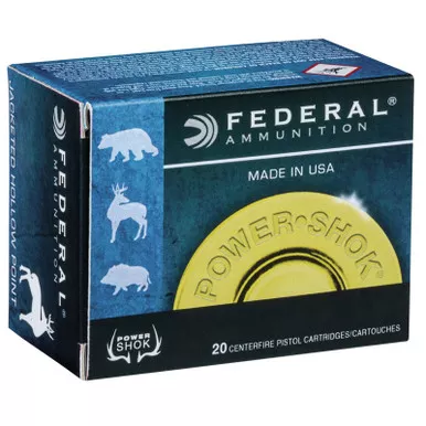 Federal Power-Shok 240 Gr Jacketed Hollow Point .44 Rem Mag Ammo, 20/Box