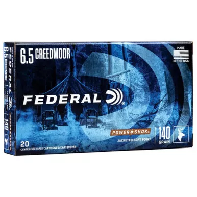 Federal Power-Shok 6.5 Creedmoor Ammunition 140 Grain Jacketed Soft Point 20 Rounds