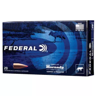 FEDERAL V243VM75 STANDARD VARMINT & PREDATOR 243 WIN 75 GRAIN HORNADY V-MAX (VMX) 20 ROUNDS