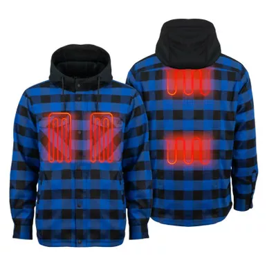 FIELDSHEER Men's Flannel Heated 7.4V Hoodie Jacket (MWMJ540)