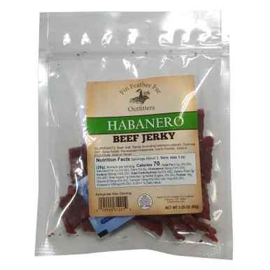 Fin Feather Fur Outfitters Habanero Beef Jerky 3.25 Oz