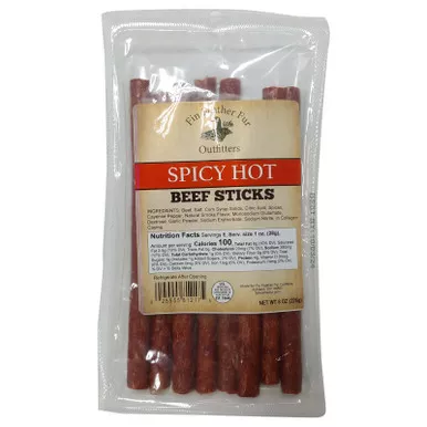 Fin Feather Fur Outfitters Spicy Hot Beef Sticks 8 Oz