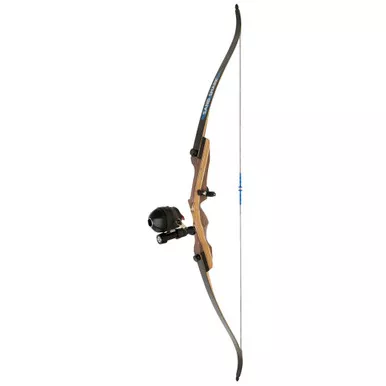Fin-Finder 81388 Sand Shark Recurve Package with Spin Doctor Reel 62 Inches, 35 lbs., Brown, Left Hand