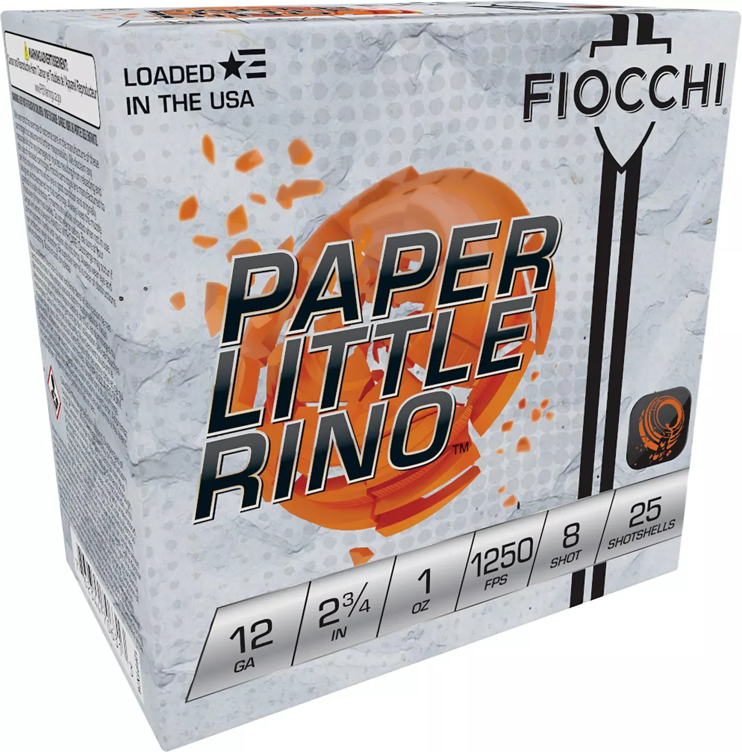 FiocchiTarget Shotshell Loads 12 ga 2.75" 1 oz 8 Shot 25Box/10Case