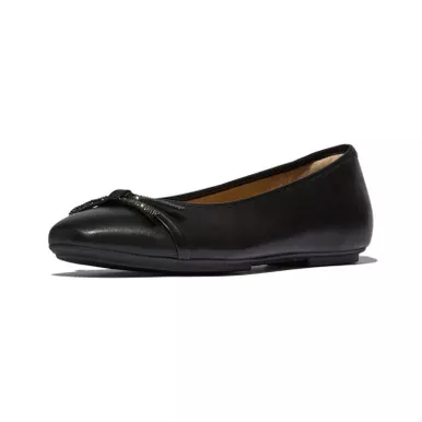 FITFLOP Delicato Glitz-Bow Leather Ballet Flats (E3E)