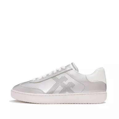 FITFLOP Women’s The Dash FF Silver Metallic T-Toe Trainers (ACH-011)