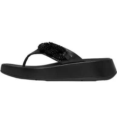FITFLOP Women’s F-Mode Beaded-Chain Leather Toe-Post Sandals (E6E)