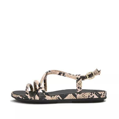 FITFLOP Women's Gracie Snake Hazy Taupe/Black Sandals (ABH-E37)