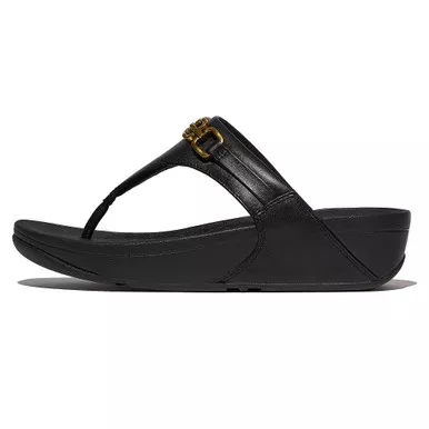 FITFLOP Women’s Lulu Square-Chain Leather Toe-Post Sandals (E1I)