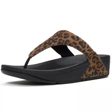FITFLOP Women’s Lulu Suede Leopard Print Toe-Post Sandals (ADP-E76)