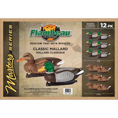 Flambeau 1812DPK Master Series Mallard Floater Decoys, Multicolor, 12 Pack