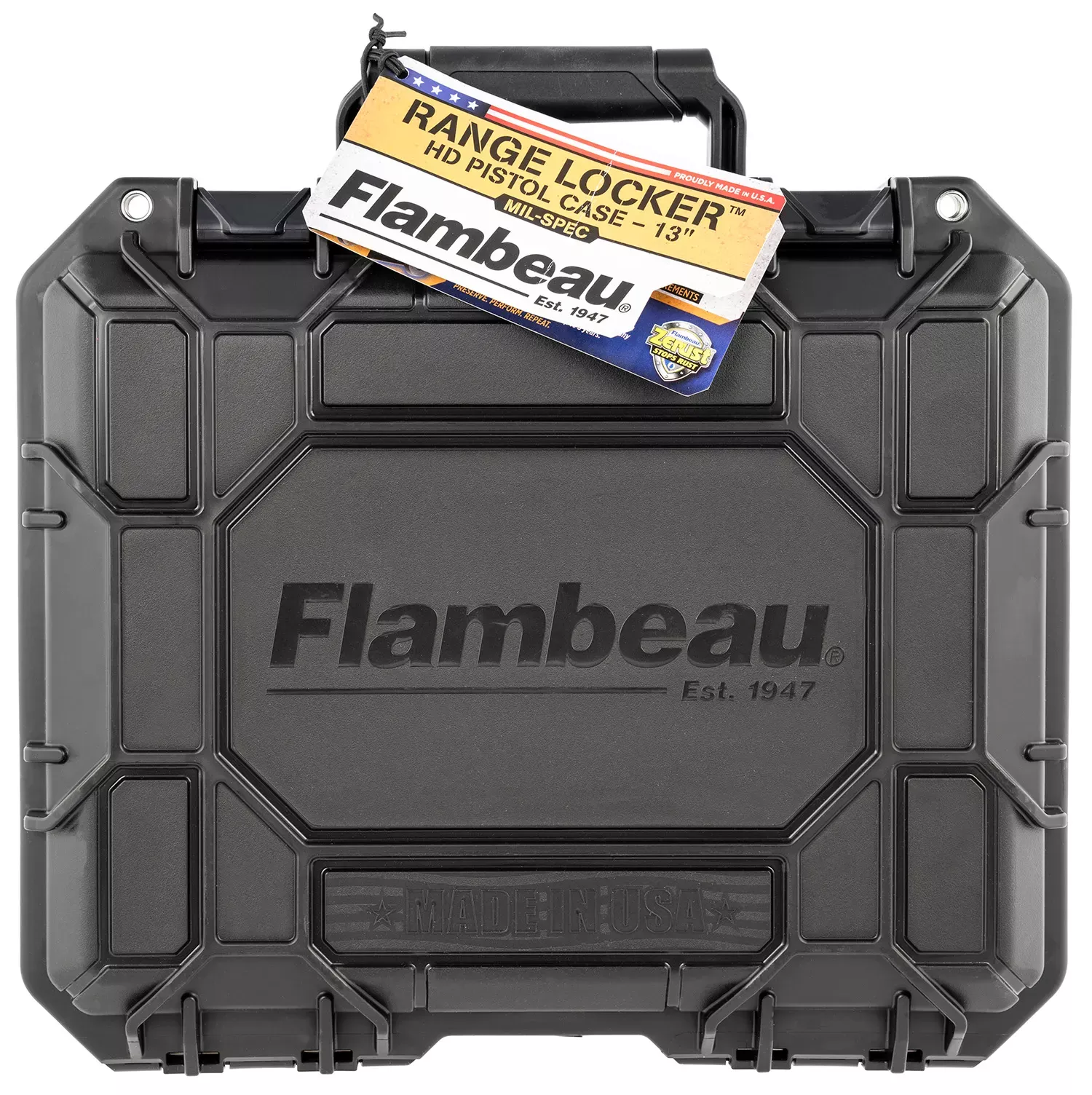 Flambeau Range Locker Pistol Case made of Polymer with Black Finish & Foam Padding 12 L x 9" W x 4.60" D"