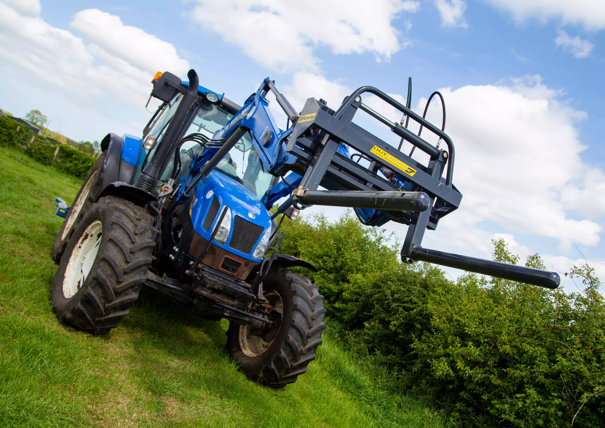 Fleming Round Bale Stacker | Width 50″ | 40-60 HP | For Tractors & Loaders