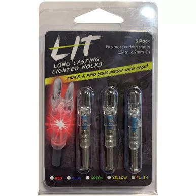 Flex Fletch LIT166BL12 LIT Lighted Nocks .166 Blue, 3 Pack