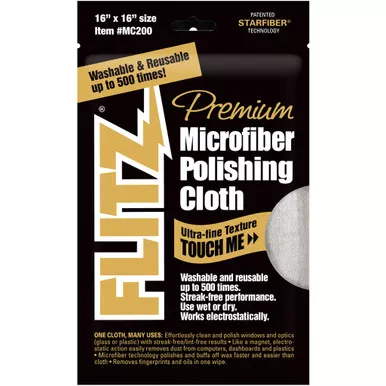 Flitz MC200 Microfiber Cloth, White