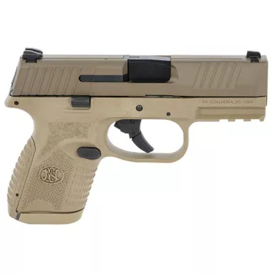 FN 66100819 509 Compact 9mm Luger 3.70″ Barrel 10+1, Flat Dark Earth Polymer Frame With Mounting Rail, Flat Dark Earth Stainless Steel Slide, No Manual Safety