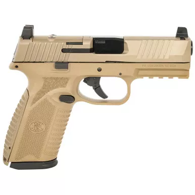 FN 66101382 510 MRD Full Size 10mm Auto 10+1, 4.10″ Black Target Crown Steel Barrel, Flat Dark Earth PVD Optic Cut/Serrated Steel Slide & Polymer Frame w/Picatinny Rail, Ambidextrous