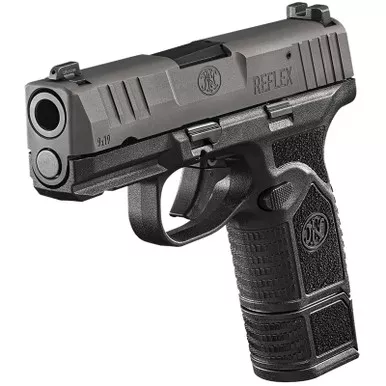 FN 66101416 Reflex 9mm Luger 15+1 11+1 3.30" Micro-Compact Frame Black PVD Serrated Steel Slide w/Picatinny Rail Stippled Grip Ambidextrous