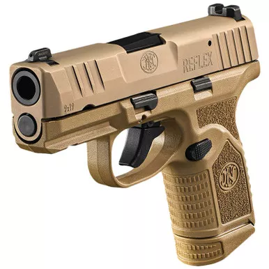 FN 66101417 Reflex 9mm Luger 15+1 11+1 3.30″ Micro-Compact Frame Flat Dark Earth PVD Serrated Steel Slide w/Picatinny Rail Stippled Grip Ambidextrous