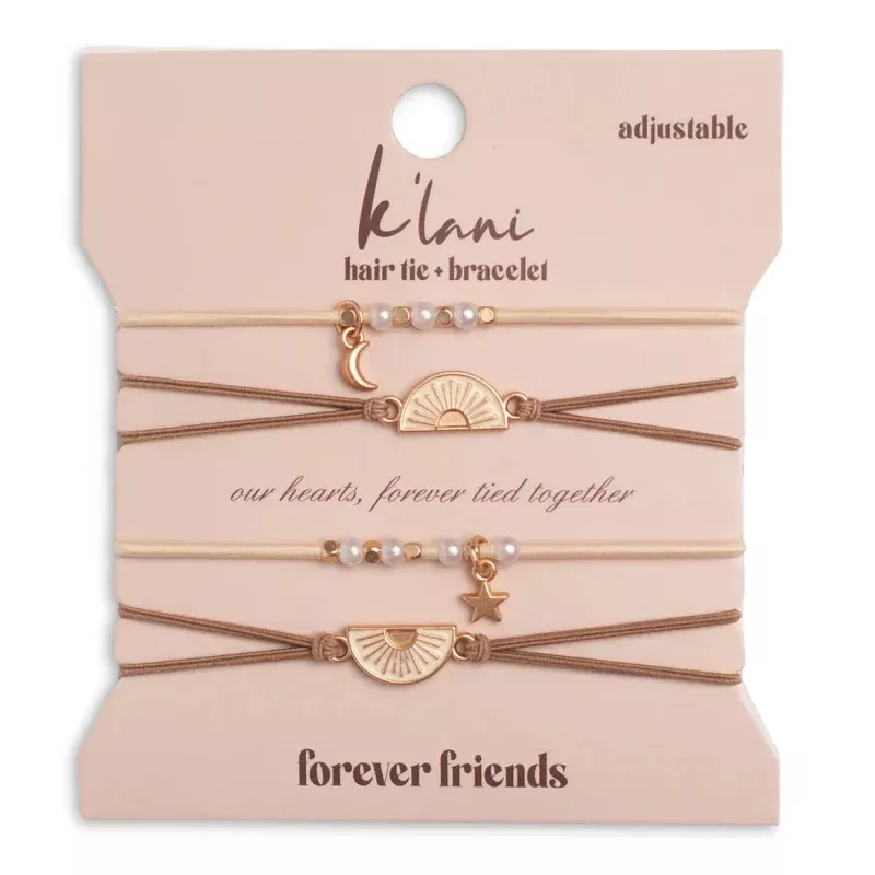 Forever Friends Neutral Sun Friendship Hair Tie Bracelets