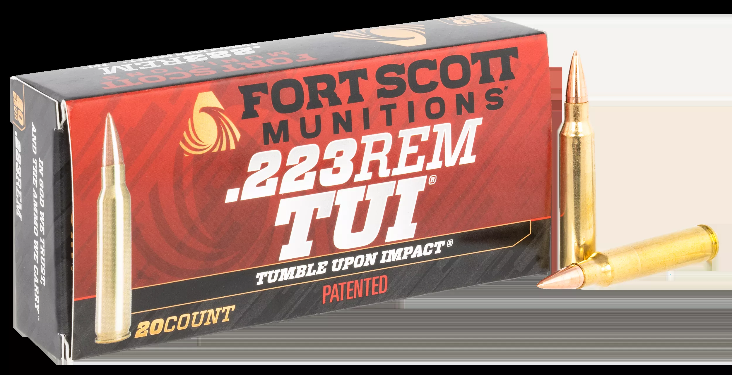 Fort Scott Munitions Tumble Upon Impact (TUI)223 Rem 55gr Solid Copper Spun 20rd