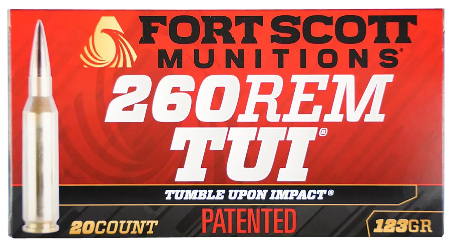 Fort Scott Munitions Tumble Upon Impact (TUI)260 Rem 123 gr Solid Copper Spun (SCS) 20 Per Box