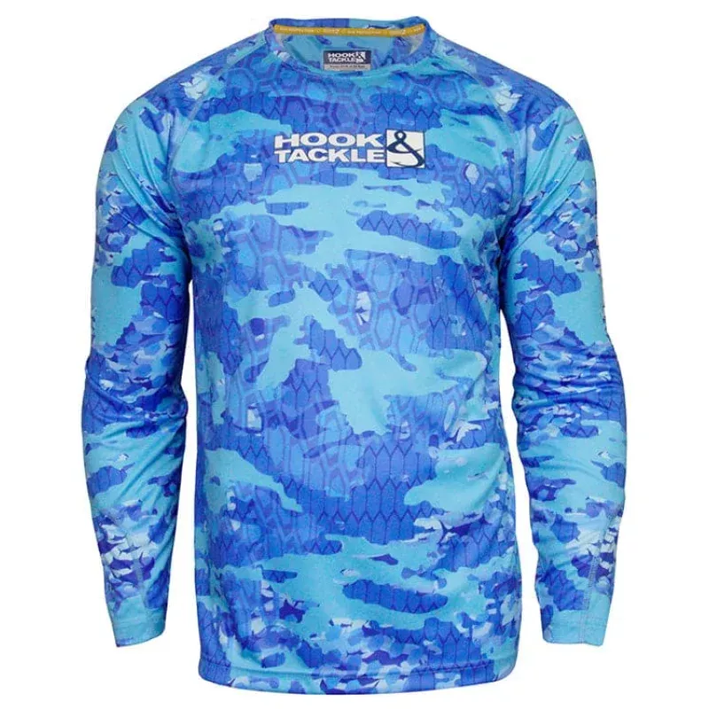 Fractal Camo Waves UV Fishing Shirt (8-20)