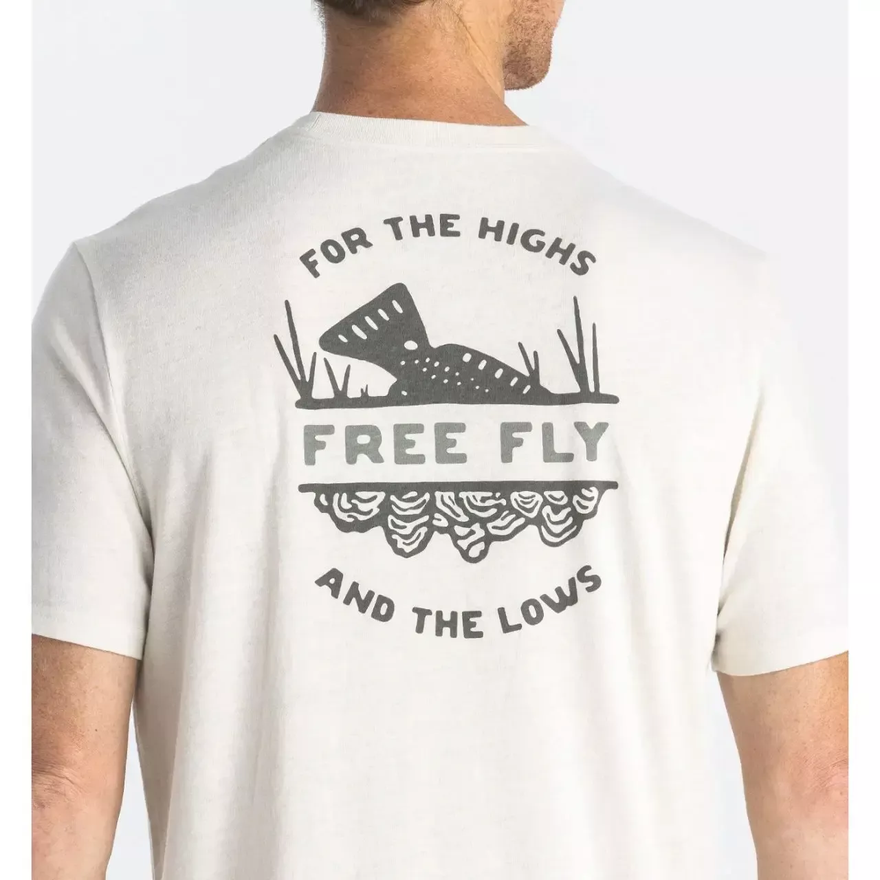 Free Fly Men’s Highs & Lows Tee – Heather Oyster