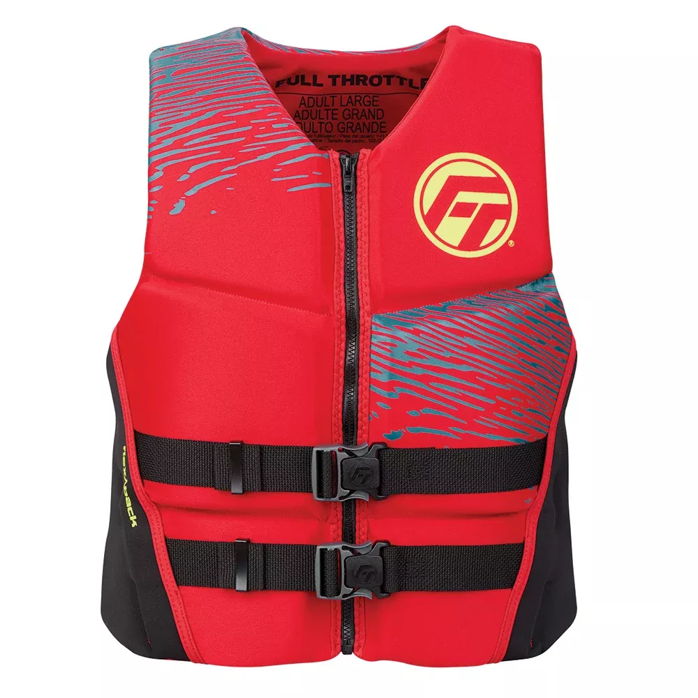 Full Throttle Men’s Rapid-Dry Flex-Back Life Jacket – S – Red/Black – 142500-100-020-26