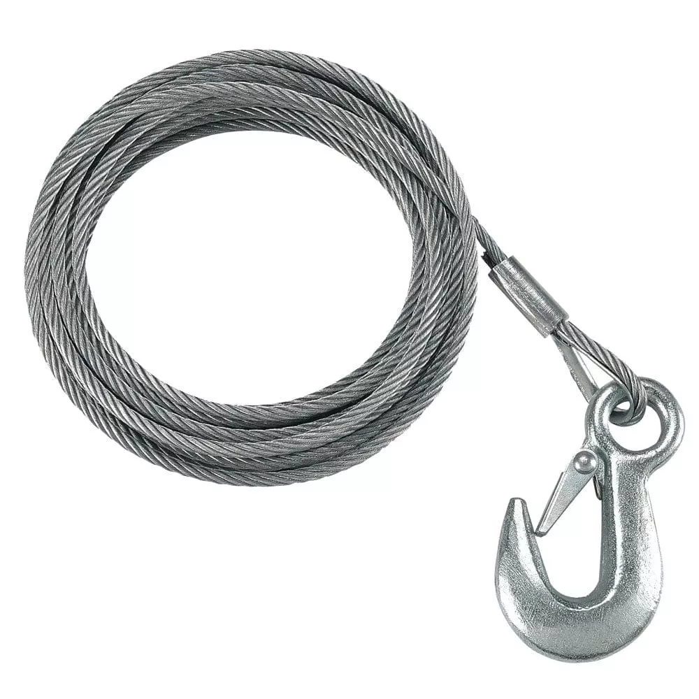 Fulton 3/16″ x 25′ Galvanized Winch Cable – 4,200 lbs. Breaking Strength