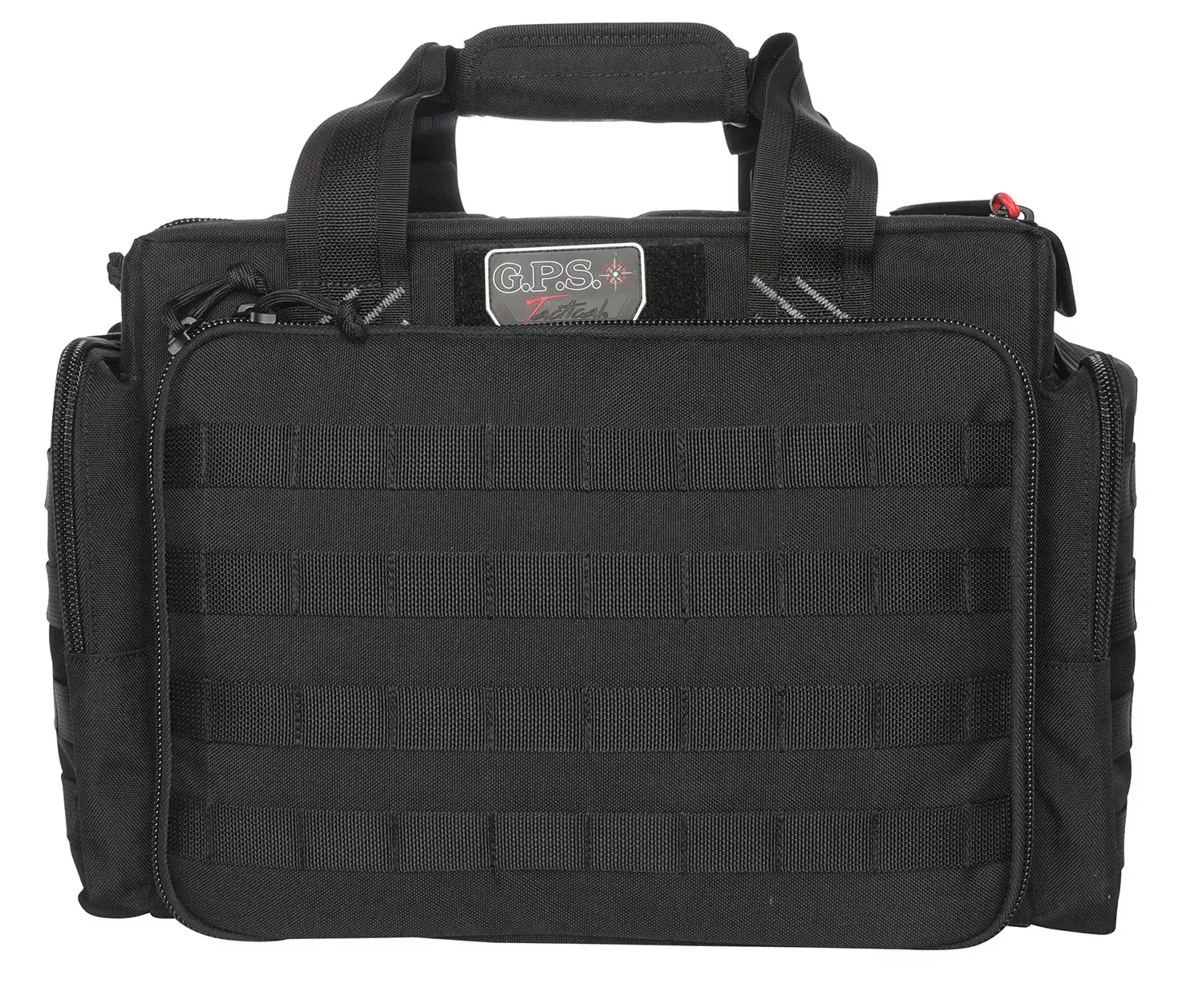 G*Outdoors Tactical Range Bag Black 1000D Nylon Teflon Coating with Foam Cradle Holds 5 Handguns,Storage Pockets & Handgun Sleeve Includes Ammo Dump Cups