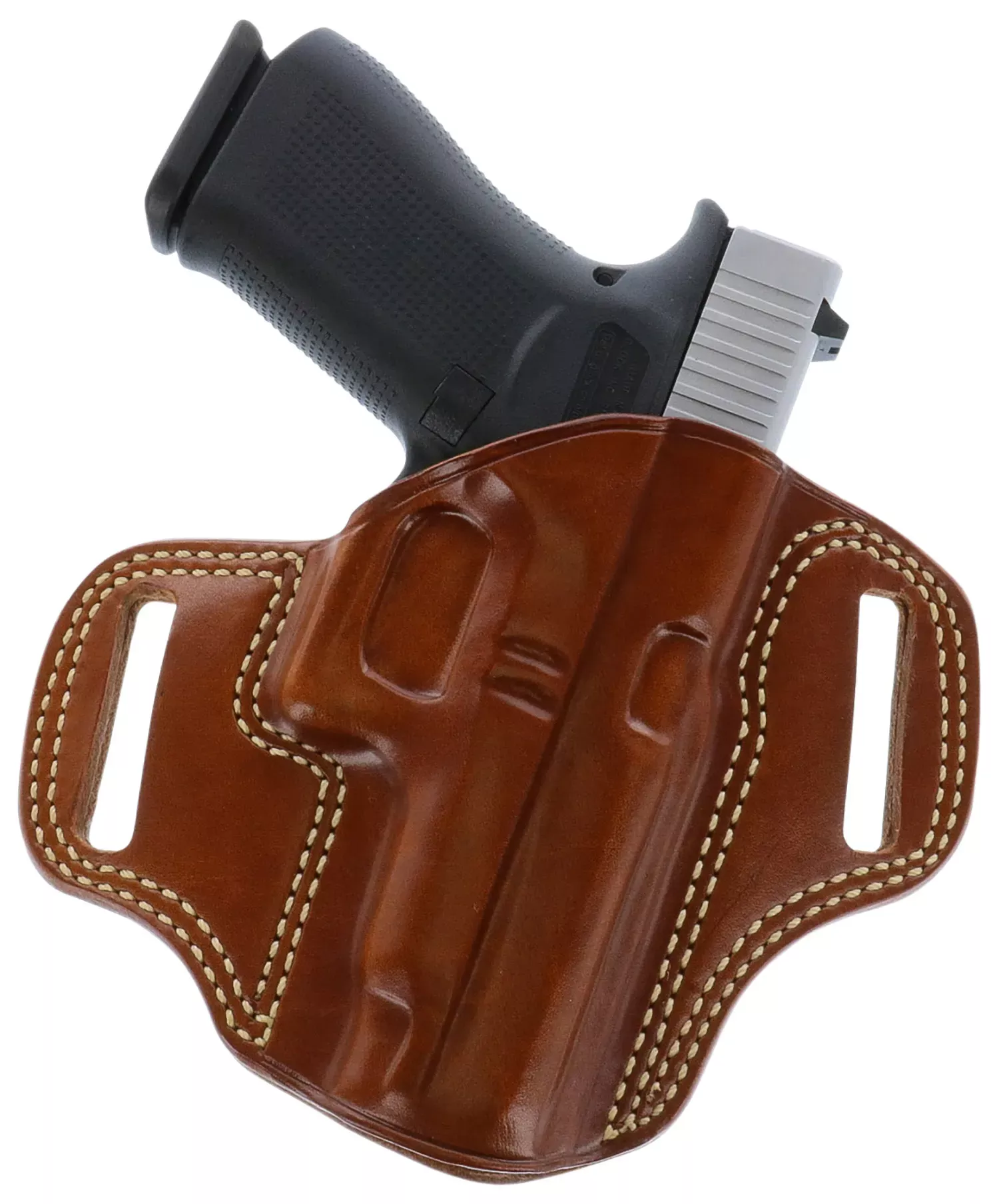 Galco Combat Master OWB Tan Leather Belt Slide Fits Browning Hi-Power/Springfield SA-35/Girsan MC P35/Match RH