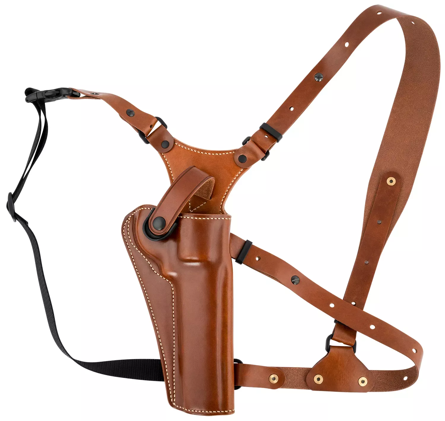 Galco Great Alaskan Chest Holster Tan Leather Chest S&W L Frame 586 6″/Ruger GP100 6″ RH