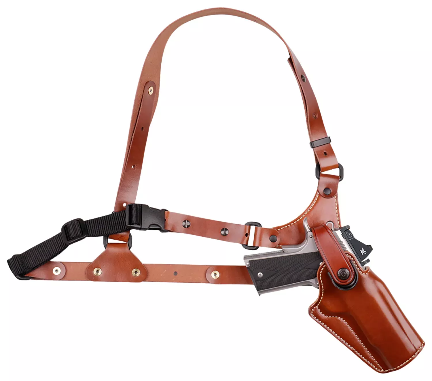 Galco Great Alaskan Fits Chest Up To 54″ Tan Leather Shoulder/Torso Strap Fits Springfield XDM Elite RH