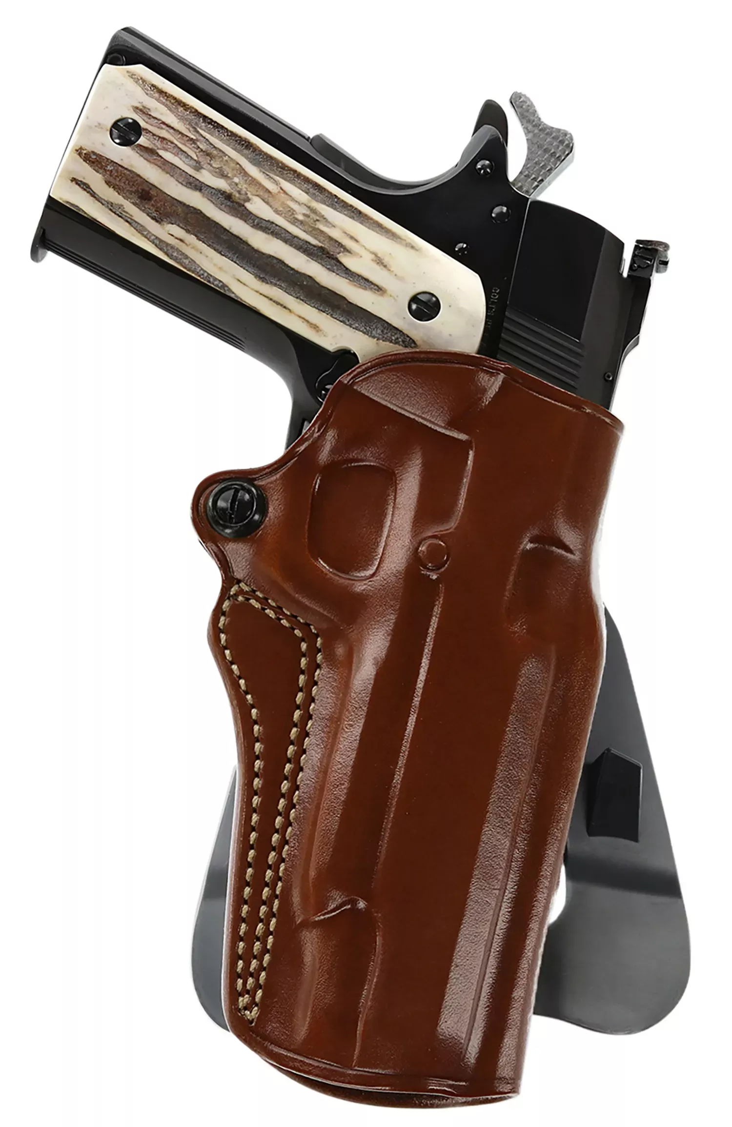 Galco Speed Master 2.0 OWB Open Top Style made of Leather with Tan Finish & Switchable Paddle/Belt Loop Mount Type fits 5″ Barrel 1911 for Right Hand