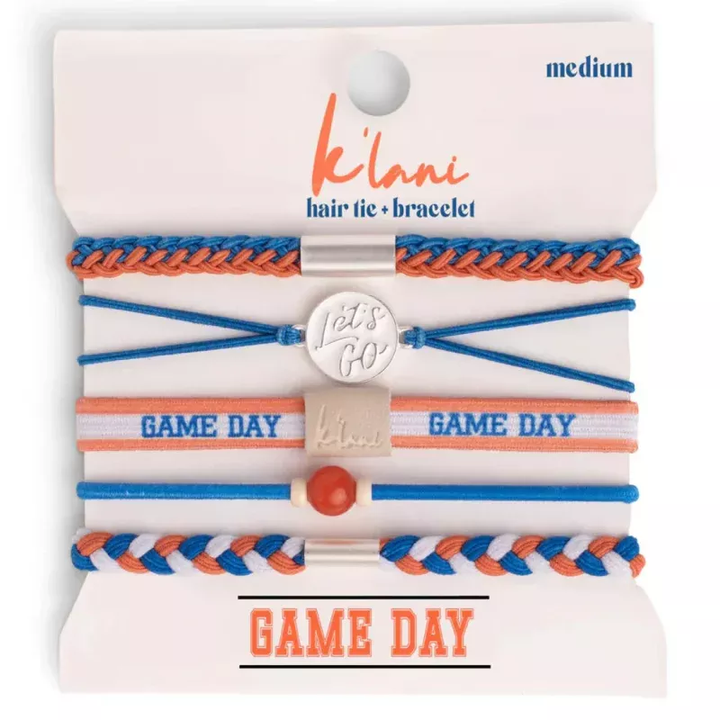 Game Day Blue & Orange Hair Tie Bracelets