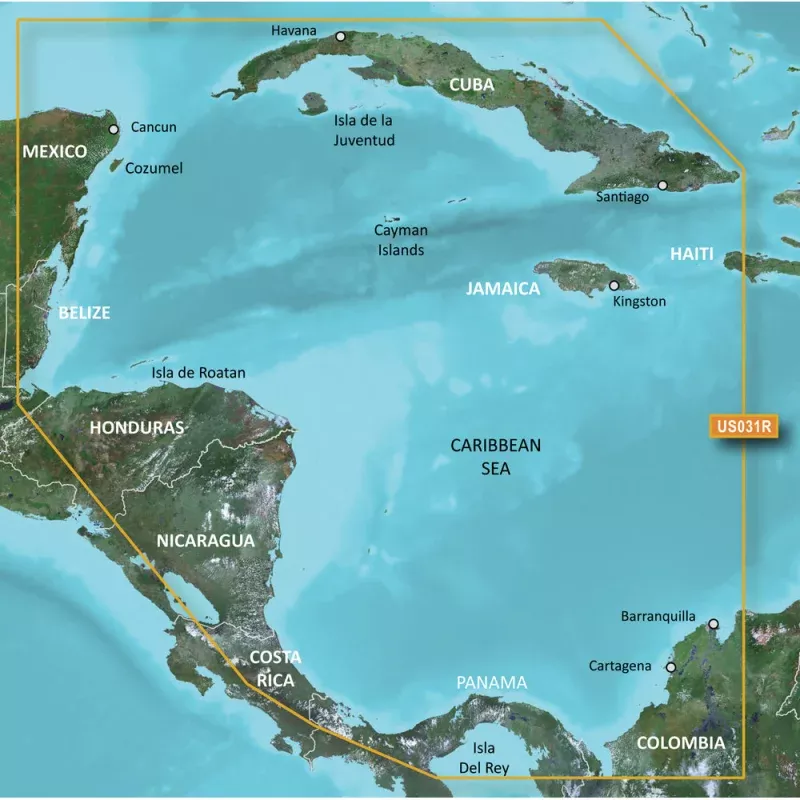 Garmin BlueChart g3 Vision HD – VUS031R – Southwest Caribbean – microSD/SD