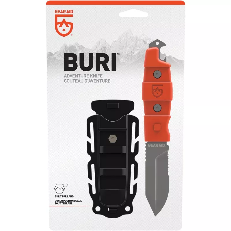 GEAR AID Buri Utility Knife Orange – Versatile Cutting Tool for Outdoor and Home Use