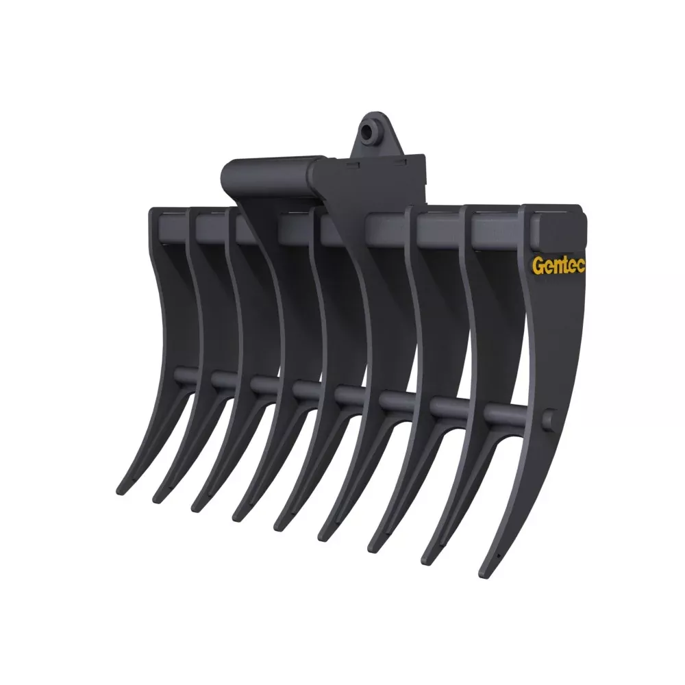 Gentec Equipment Rake w/ 1.75" T-Pin | Rake Width 60" | Machine Size 6.0-9.9 Tons | For Excavators