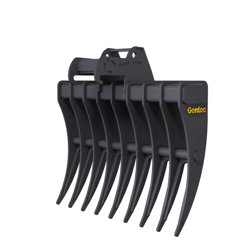 Gentec Equipment Rake w/ Bobcat X-Change Coupler | Rake Width 40″ & 48″ | Machine Size 4.0-5.9 Tons | For Excavators