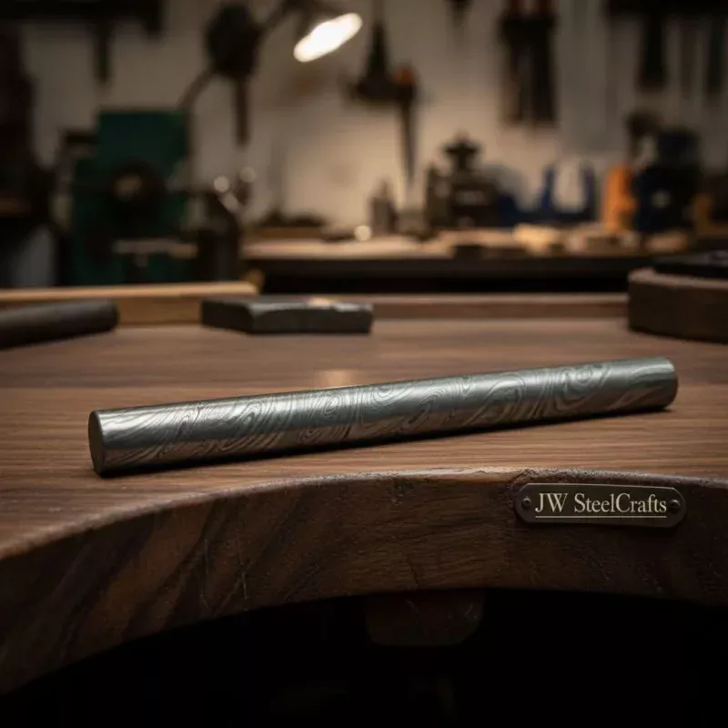 Glimmerforge Damascus Rod 14 BilletFor Guard , Rings And Jewelery Making/ Raw Materials for Jewelery DK-0126 and JW SteelCrafts