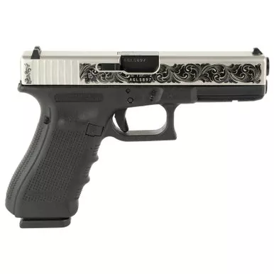 Glock 17 Gen4 Engraved Stainless Steel 9MM 4.49" Barrel 17-Rnd