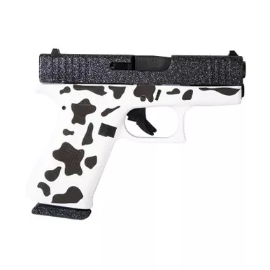 Glock 43X 9mm Pistol with Black Glitter Slide and Tactical Cow Finish