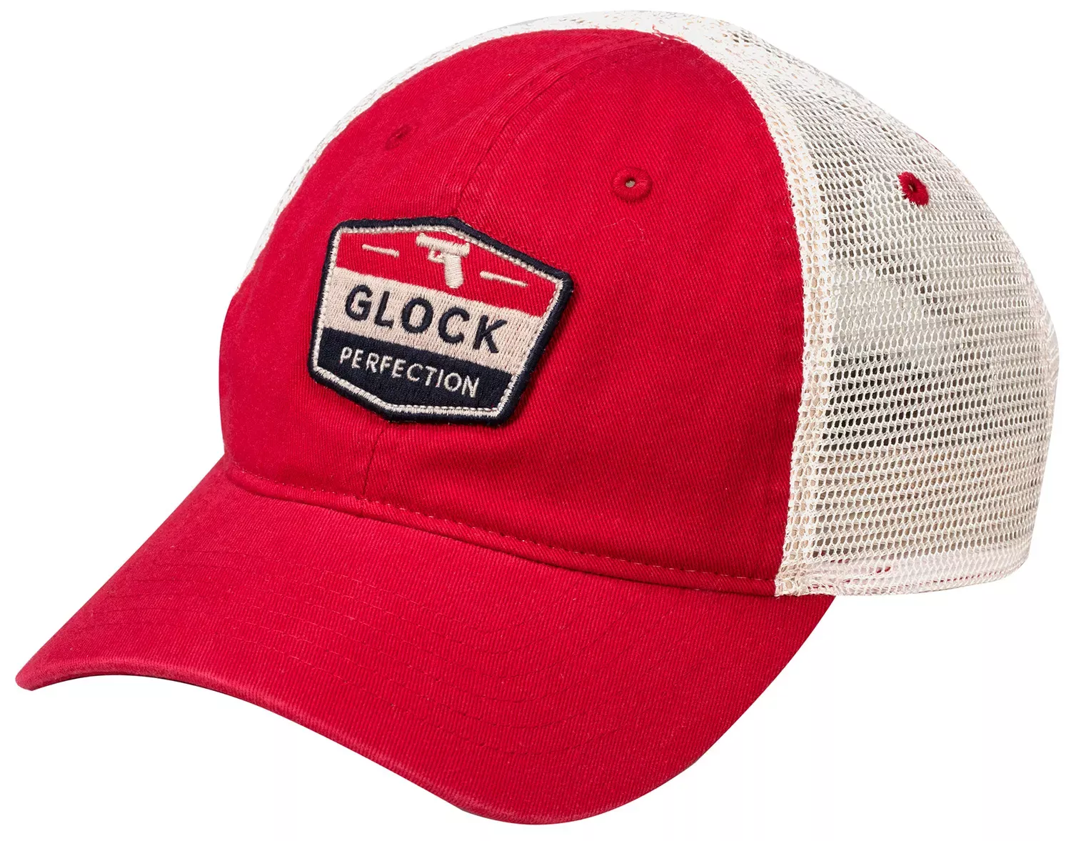 Glock Trucker HatRed/Cream Adjustable Snapback OSFA Relaxed Fit Glock Patch